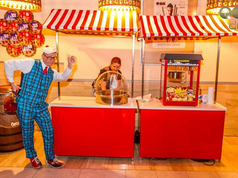 Popcorn- und Zuckerwatte-Maschine mieten